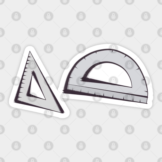 Square and Protractor Sticker by DiegoCarvalho